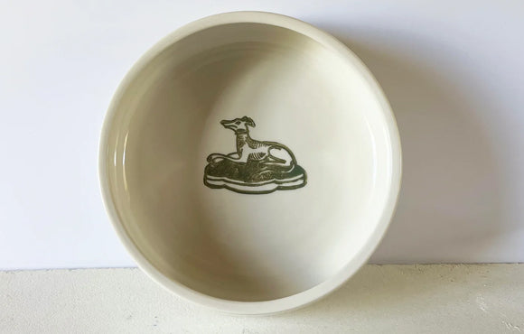 Porcelain dog bowl with print