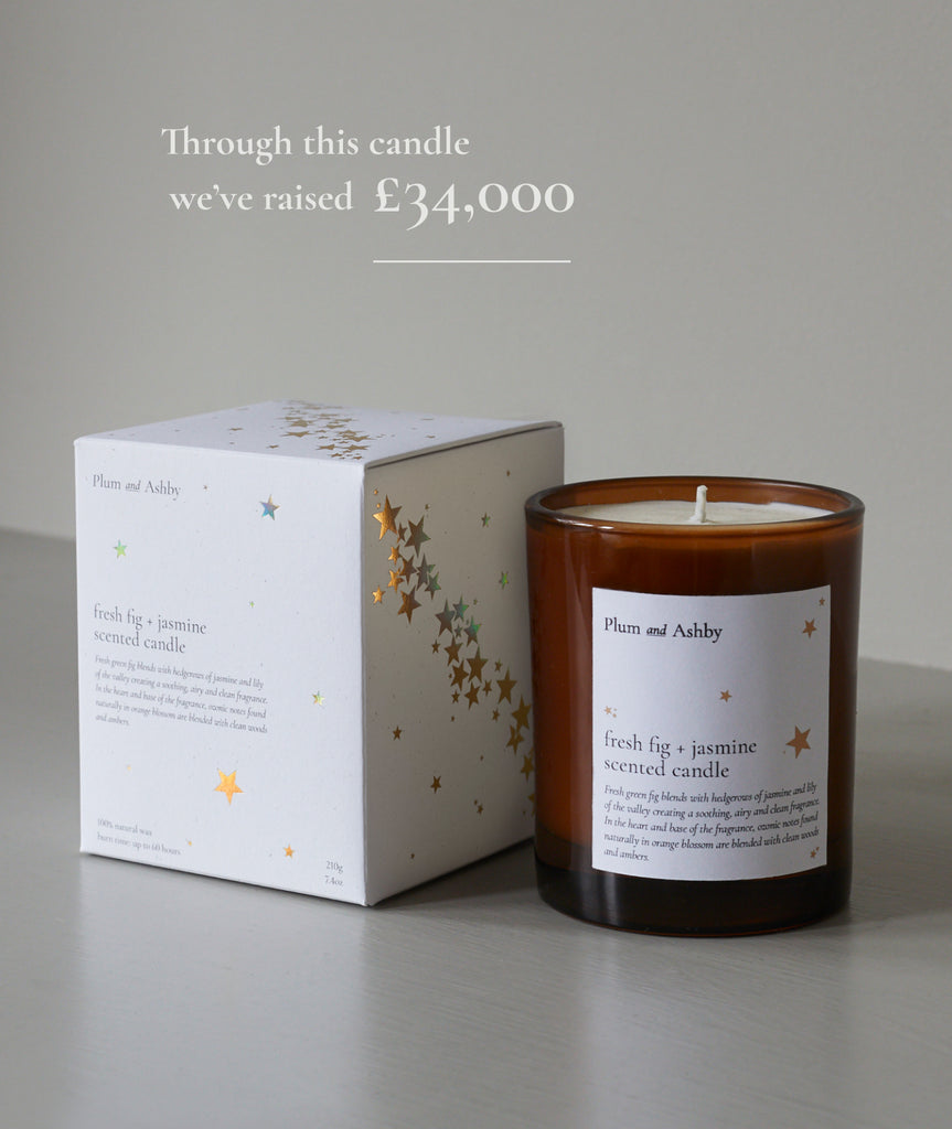 Tommy's and Plum and Ashby Charity Collaboration Candle with box