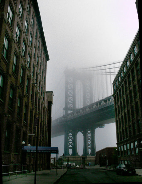View of Manhattan Bridge from Washington Street in DUMBO Brooklyn