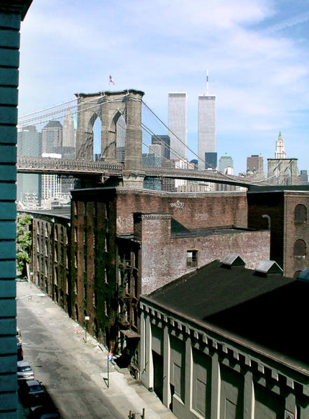 View out the Four Eyes office window of Brooklyn Bridge to Lower Manhattan - DUMBO Brooklyn