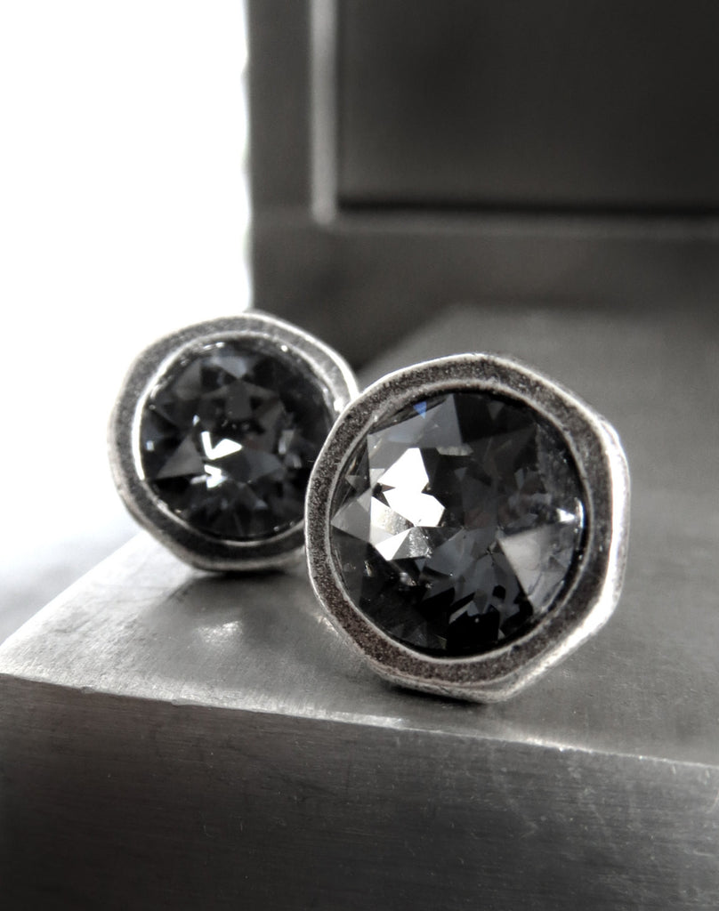 large black stud earrings