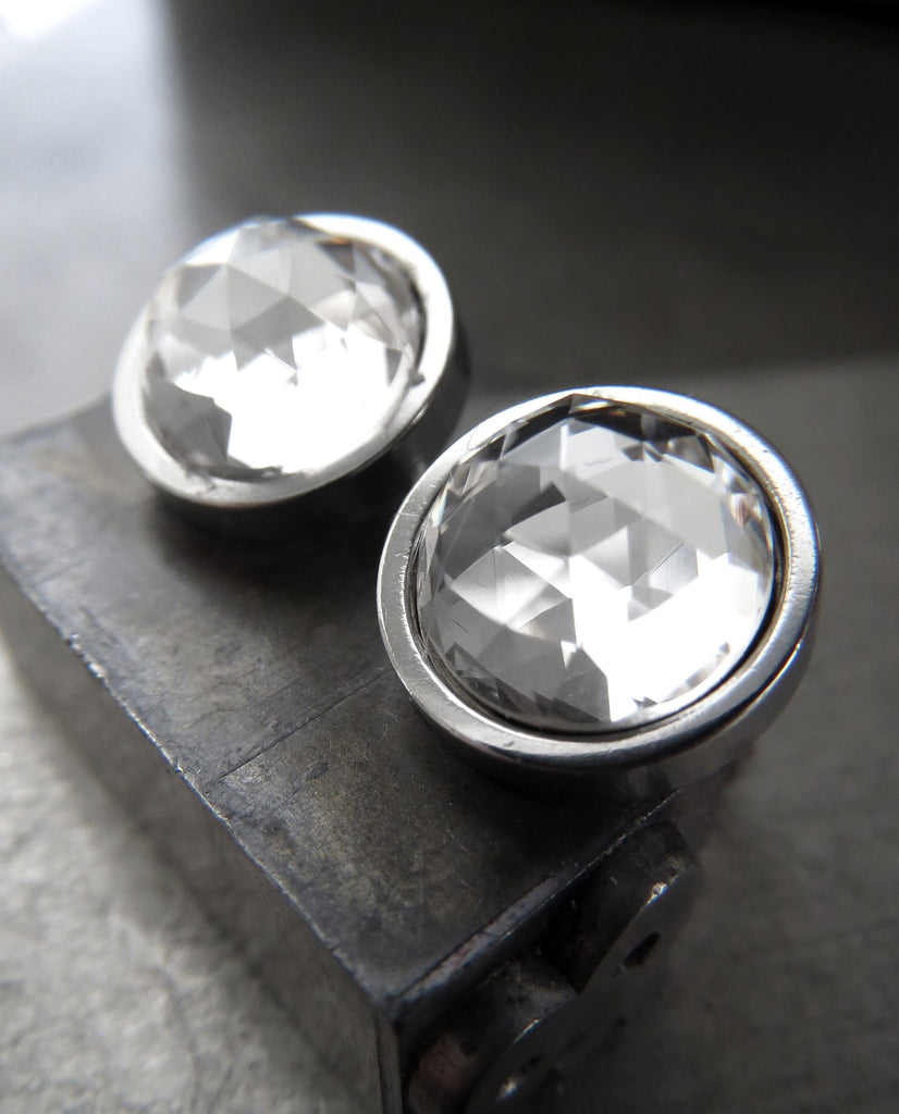 large silver stud earrings