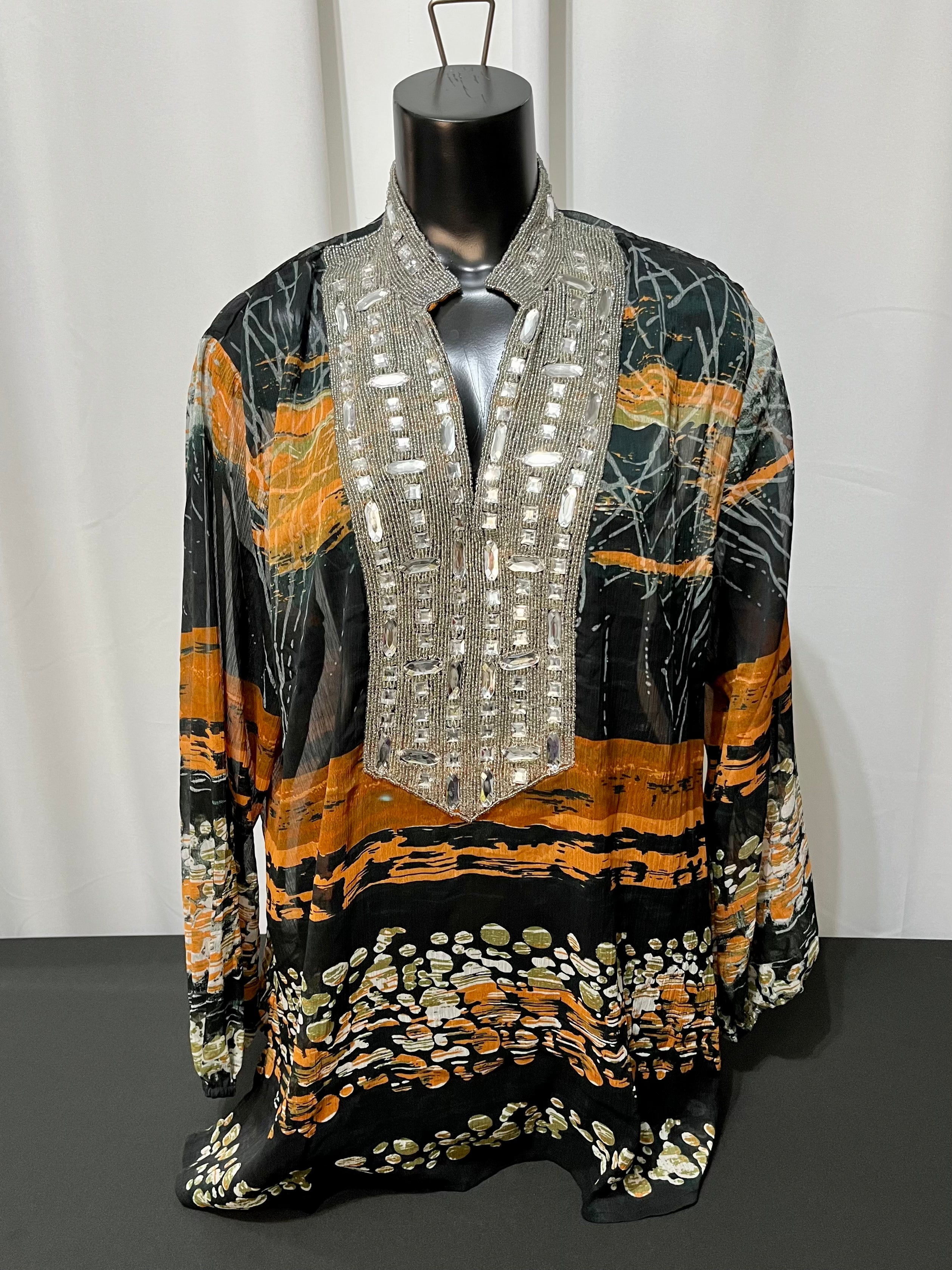 Black Sheer Tunic Top