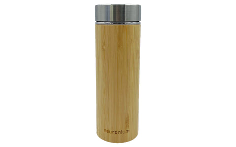 Eco-friendly Bamboo Triple Wall Vacuum Insulated Bottle With Stainer - 450 Ml