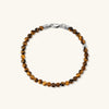 4mm Gemstone Beaded Bracelet featuring brown beads and a sterling silver swivel clasp, adding texture and shape to your everyday style.