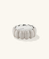 Puffy Charlotte Enamel Ring: A handcrafted sterling silver ring with a bold white enamel design, part of the Charlotte Collection, made to stand out.