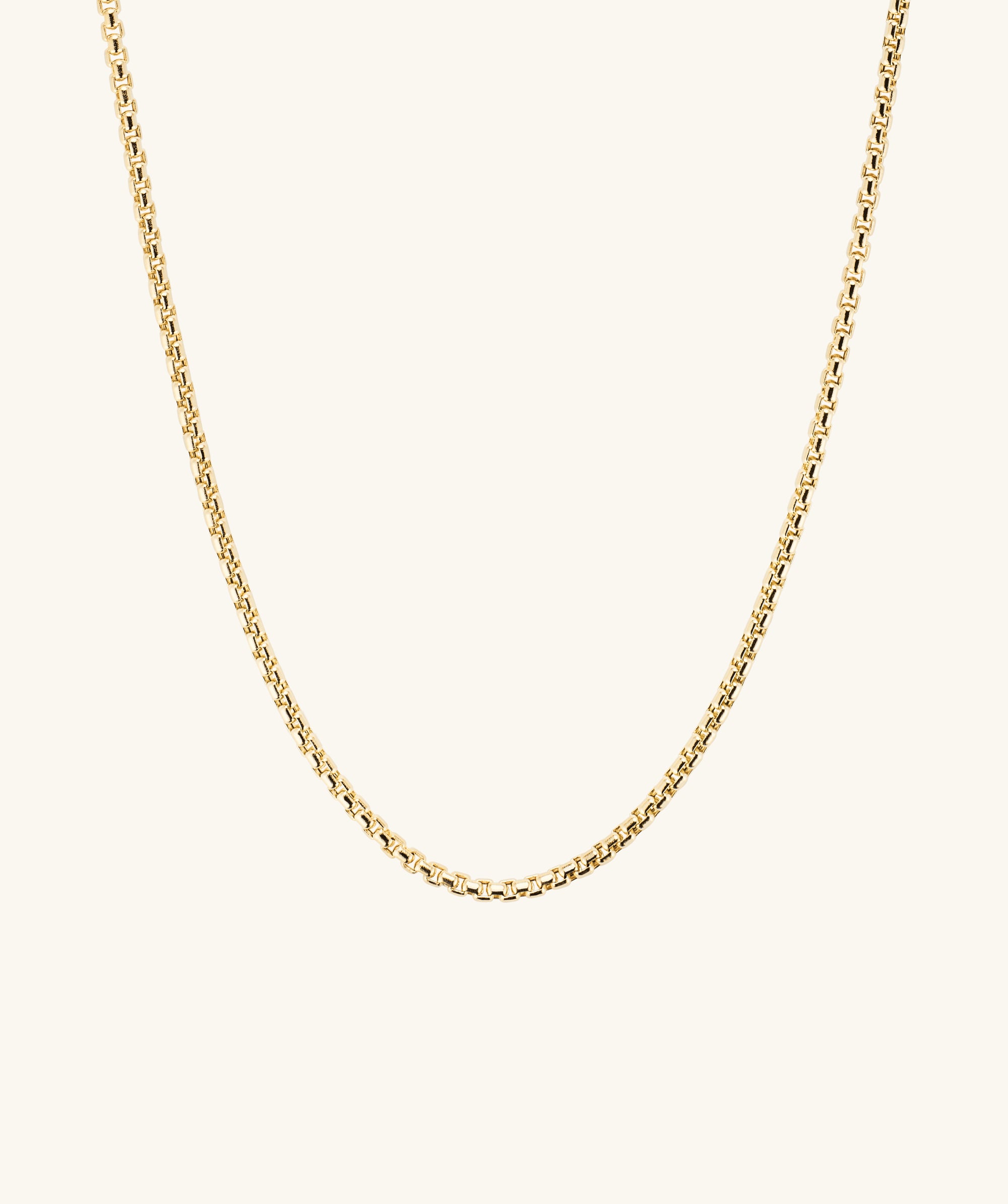 Mejuri 2.5mm Round Box Chain Necklace In Yellow