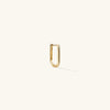 Single Small U Hoop: a handcrafted 14k solid gold, oval-shaped earring with a sleek design, perfect for stacking and adding dimension to your ear collection.