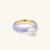 Gumball Pearl Ring featuring an oversized freshwater pearl on a stylish enamel-coated band, perfect for a standout accessory.