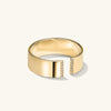 Beam Pavé Diamond Open Cigar Band: A gold ring with a wide band and pavé-set diamonds, handcrafted in 14k solid gold.