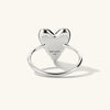 Heart Pavé Diamond Ring: A silver ring featuring a heart-shaped design with a diamond-set thread, symbolizing connection and love. Handcrafted in 14k solid gold.