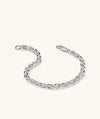 Trace Rectangle Chain Bracelet in sterling silver. Features sleek, modern design with handcrafted links, perfect for a minimalistic and edgy look.