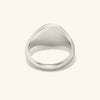 Bold Round Signet Ring in sterling silver, featuring a rounded center, perfect for custom engraving.