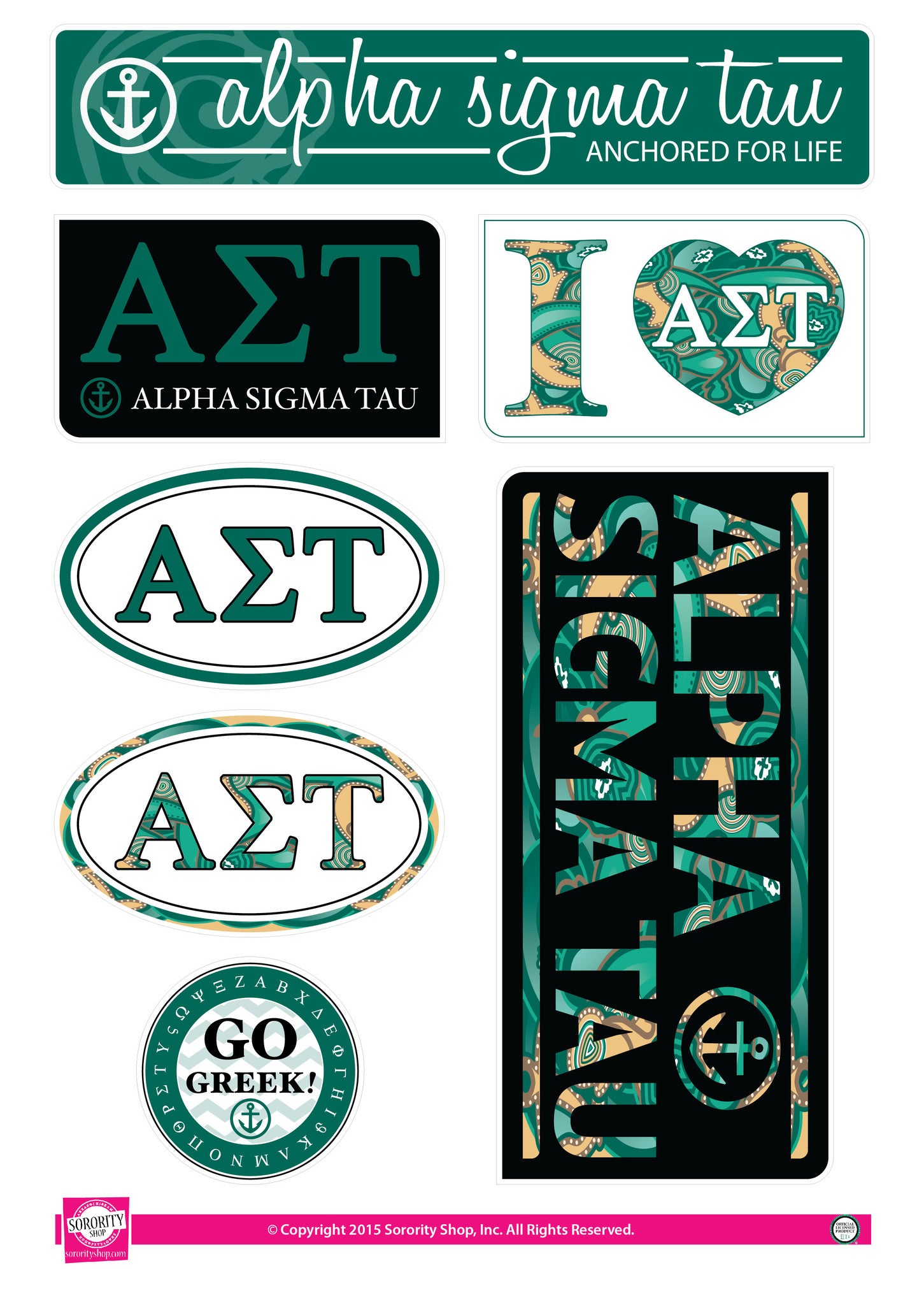 alpha sigma tau car decal