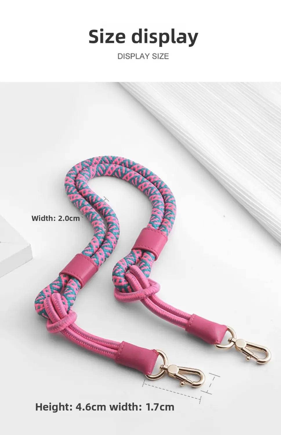 Dubbel Flätad Crossbody Rem till Longchamp Mini Bag - Conversion Kit