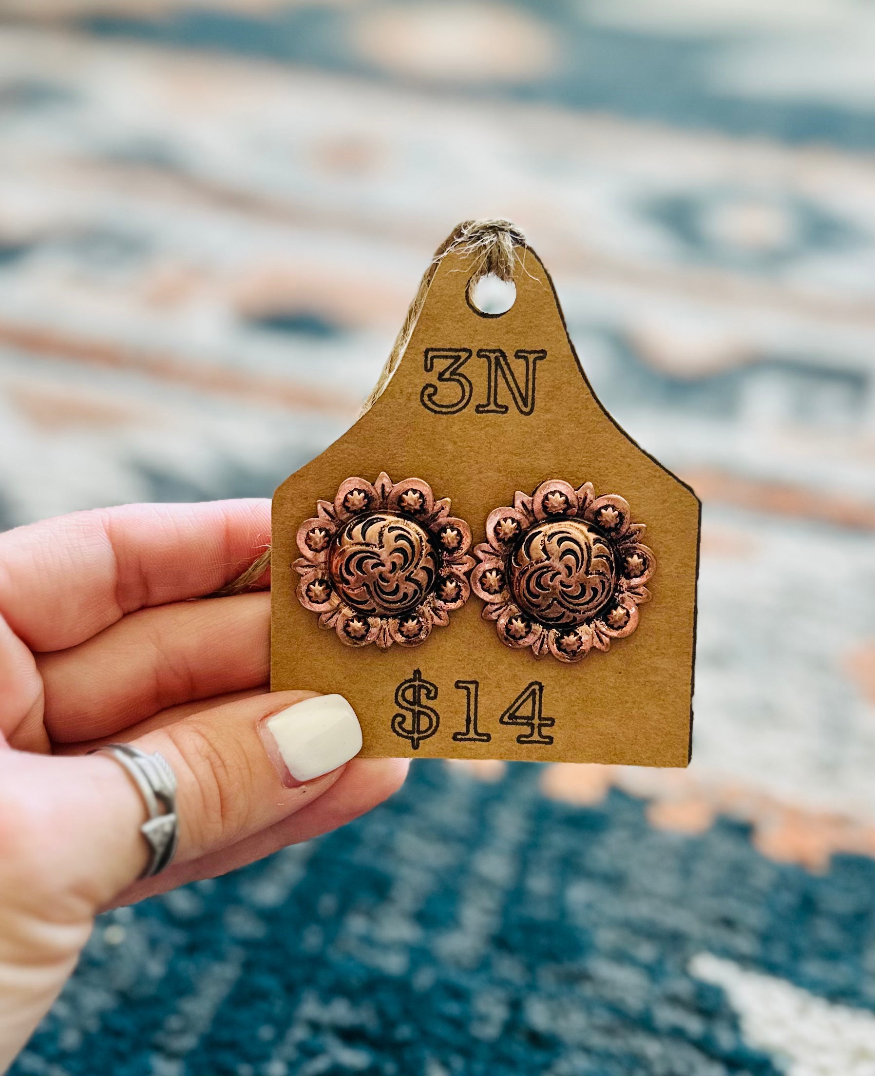 Bronze Concho Earrings