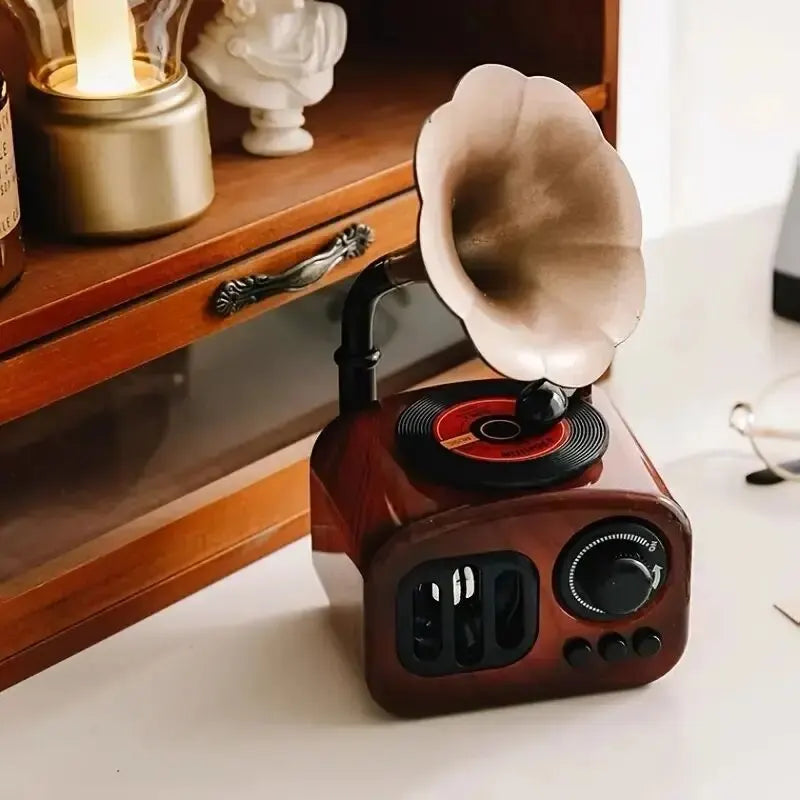 1pc, Music Box, Retro Phonograph Music Box Decoration Ornament Musical Box Table Desk Decoration Valentine