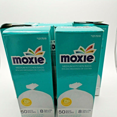 Moxie 50-Pack 8-Gallon Fresh Clean White Plastic Wastebasket Trash Bag