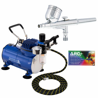 Pro Set Side Feed Airbrush Kit with Dual Fan Air Tank Compressor