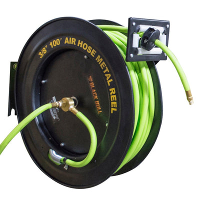 Primefit HRRUB380503 Industrial-Grade Retractable Air Hose Reel with 50' Rubber Air Hose