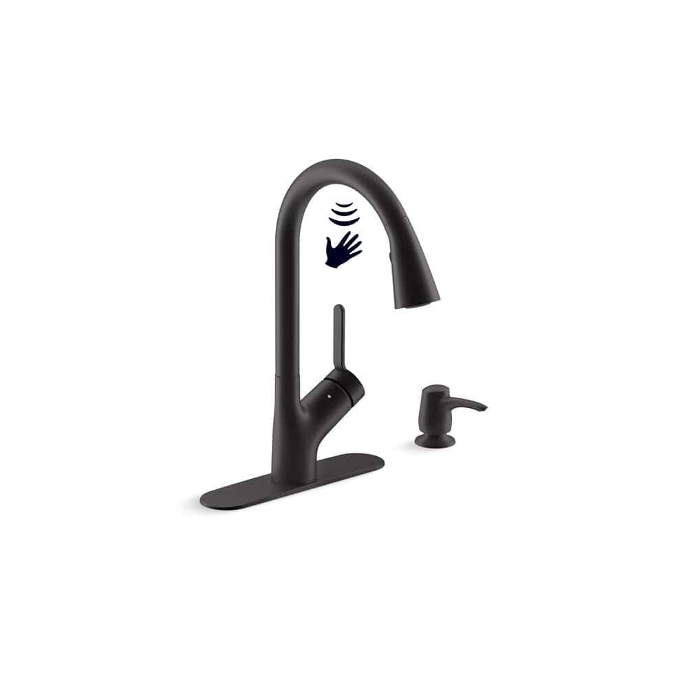 Setra Single-Handle Touchless Pull-Down Sprayer Kitchen Faucet in Matte Black