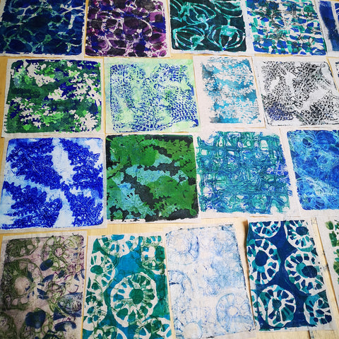 gelli printed papers