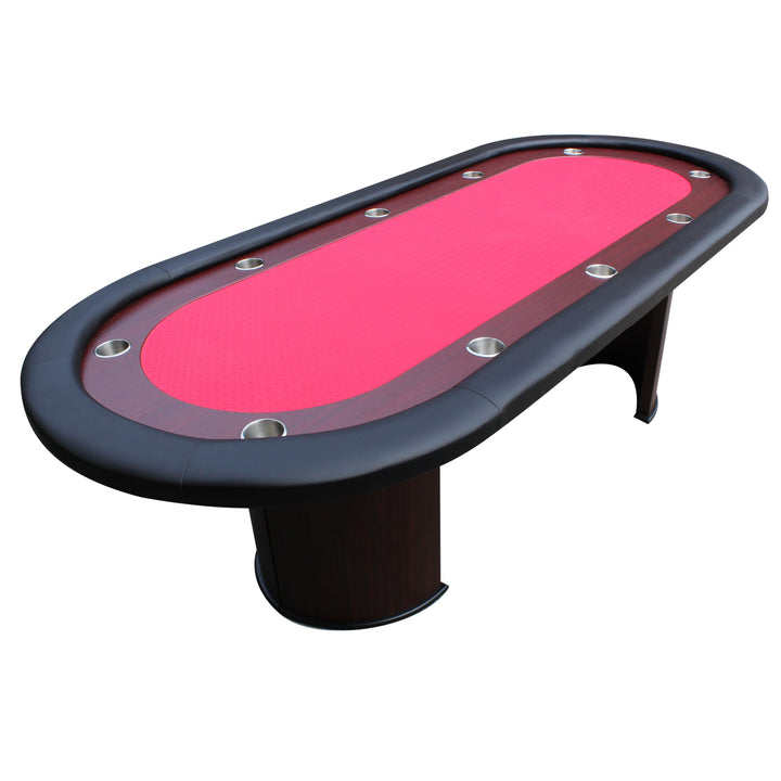 96 Luna Poker Table With Cup Holders Racetrack Red Speed Cloth