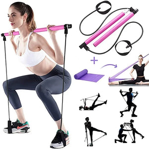 Yoga Crossfit Resistance Bands Exerciser Pull Rope Portable Gym Workout Pilates Bar Trainer Elastic Bands For Fitness Equipment - YB Gift Store