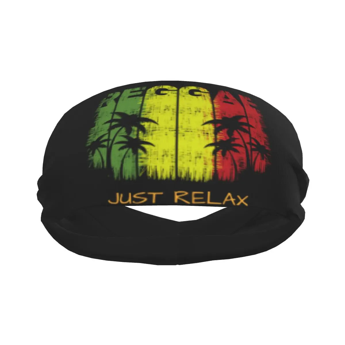 Reggae Headband🇯🇲: Sports Headband Reggae Music With Slogan Of Just Relax Running Fitness Sweatband Absorbent Cycling Jog Hair Bandage