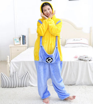 Winter Animal One-piece Pajamas Warm Sleepwear Kigurumi Women Unisex Adult Flannel Onesies Halloween Christmas Cosplay Jumpsuits - YB Gift Store