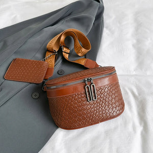 Handbag Set: 2PCS Set Semicircle Saddle Shoulder Crossbody Bags For Women Casual 2 Pieces Set Pu Leather Messenger Bag Adjustable Wide Strap Handbags - YB Gift Store