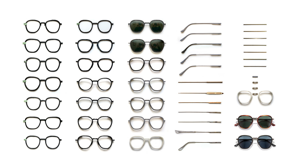 many types of sunglasses with varied fits and looks
