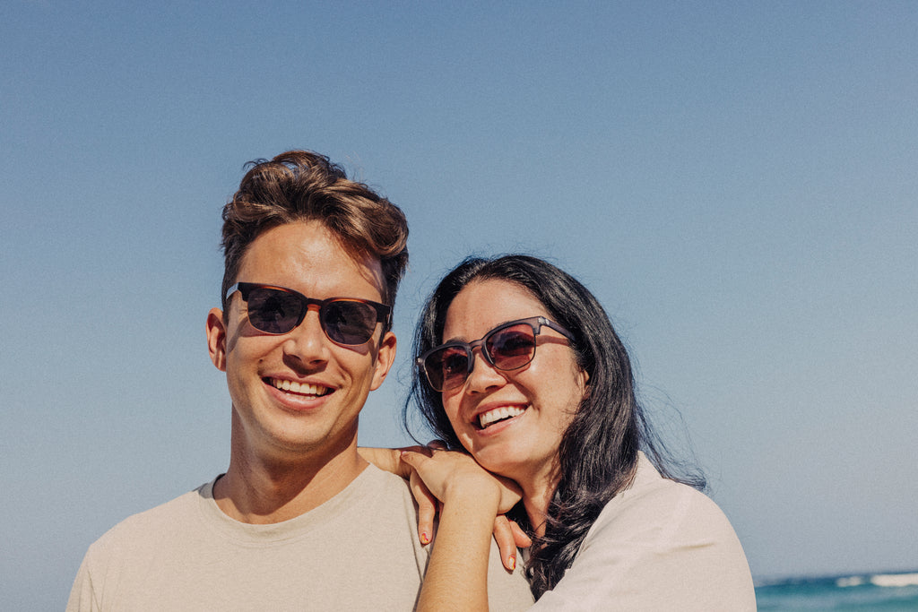 All smiles in new sunglasses