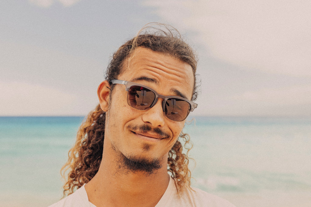 Letting loose at the beach in a pair of Sunskis