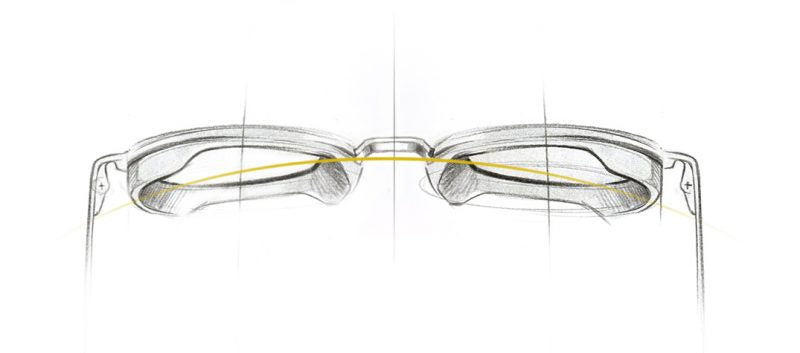 A sketch of the sidewings, which add side glare protection. 