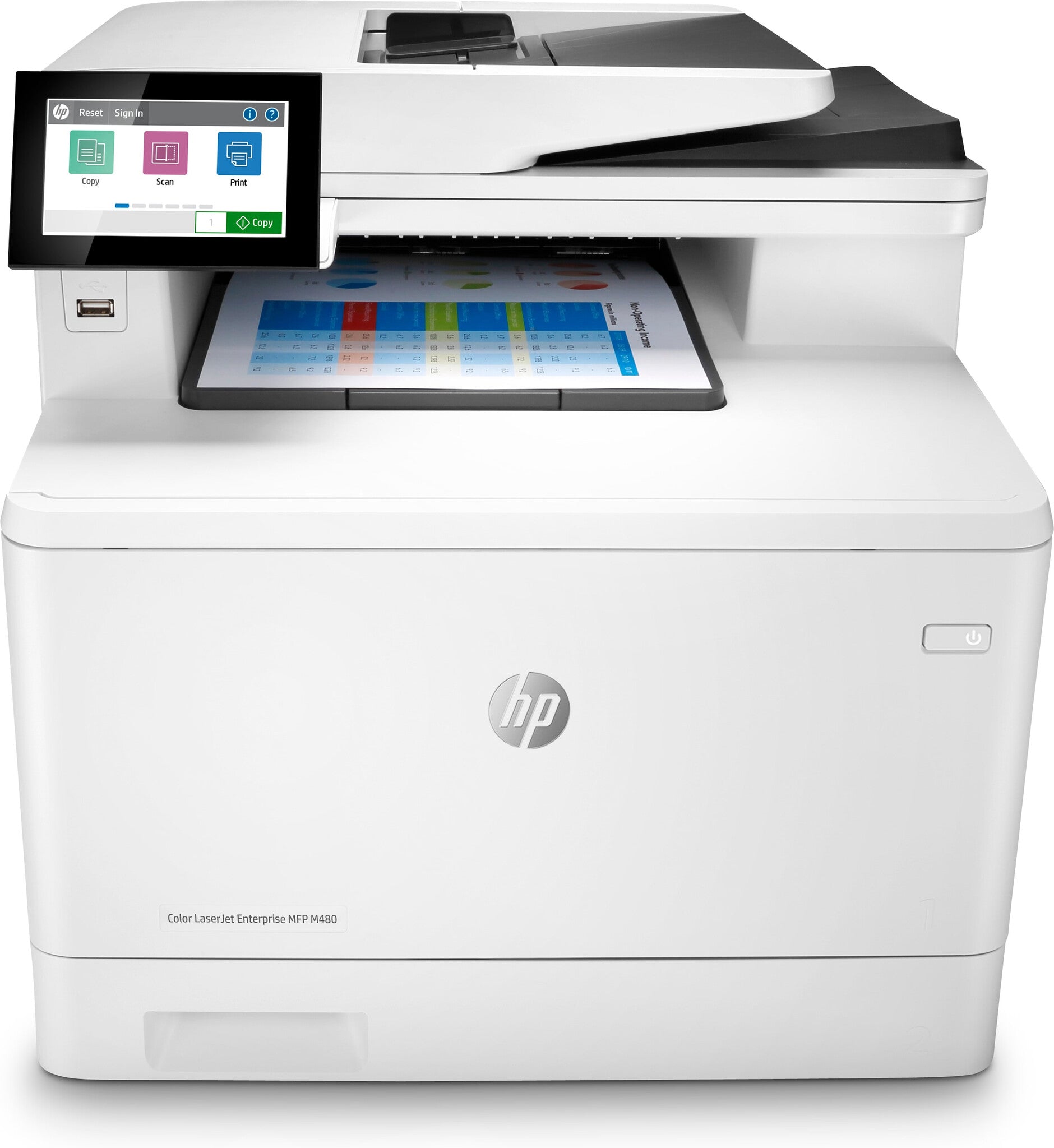 HP Color LaserJet Enterprise MFP M480f Färg Skrivare för Företag Skriv ut kopiera skanna fax Kompakt storlek; Hög säkerhet; Dubbelsidig utskrift; ADF för 50 ark; Energieffektiv