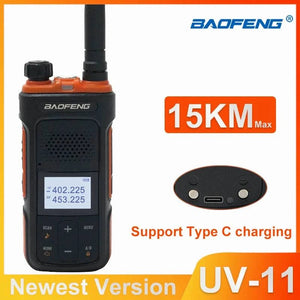 2021 BaoFeng UV-11 Powerful Walkie Talkie VHF UHF hf Transceiver Long Range 15KM Portable Ham 2Way Radios Newest Version BF UV11 - Happy Radios - Handheld Ham Radios Long Range