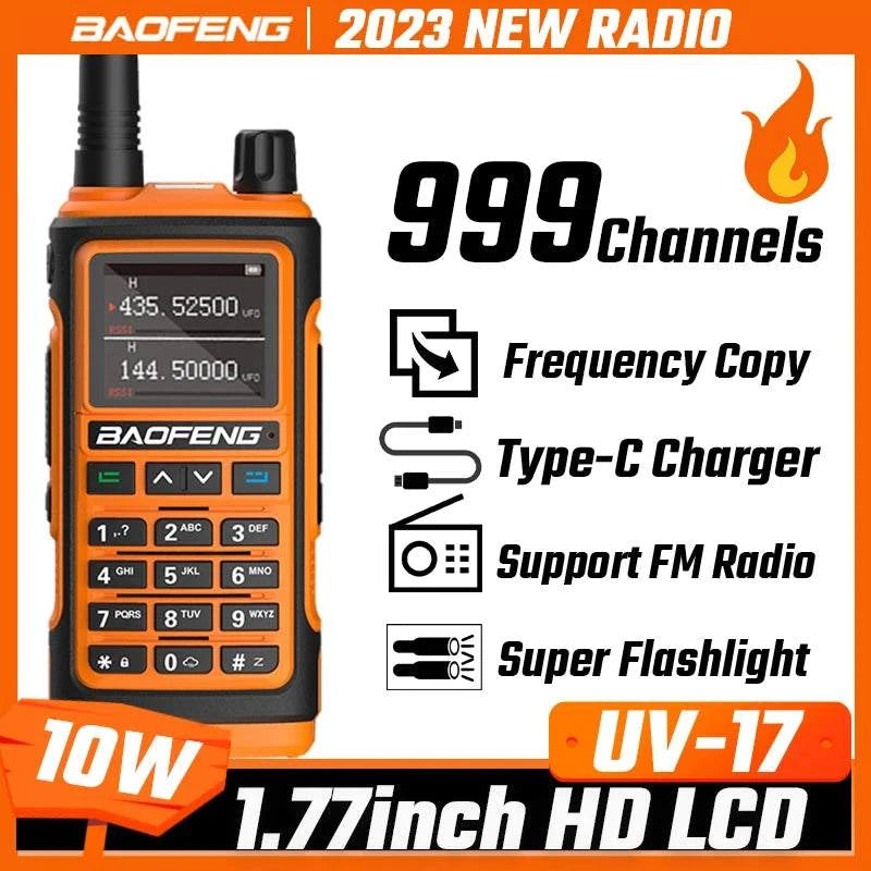 2023 Baofeng UV-17 Walkie Talkie Profesional Dual Band Powerful UHF VHF Long Range CB Ham Radio UV 17 Two Way Radios For Hunting