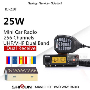 Mobile Car Walkie Talkie Baojie BJ-218 Z218 25W 10 KM Dual Band VHF UHF Mini Radio Station BJ 218 BJ-318 KT8900 KT8900R Ham - Happy Radios - Car Ham Radio