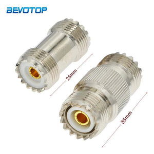 2Pcs/Lot UHF PL259 Female to Female Connectors Coaxial Adapter for CB Ham Radio Antenna SWR Meter Cable Extention 50 Ohm - Happy Radios - Ham Radios Base Stations
