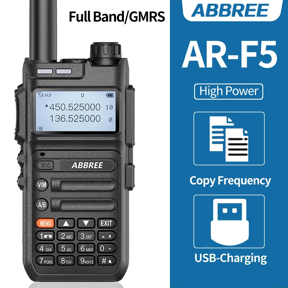 ABBREE AR-F5 Scanner Frequency Walkie-talkie Automatic Wireless Copy Frequency Powerful 5800mAh support USB Charging Radio