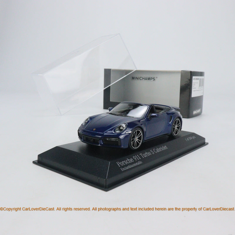 1/18 Minichamps 2021 Porsche 911 (992) Turbo S Coupe Sport Design 20th  Anniversary Edition (Blue) Full Open Diecast Car Model Limited 500 Pieces 