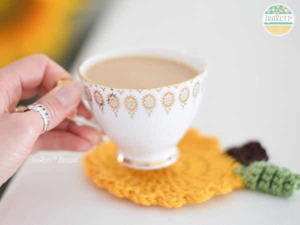 Tea Time Pumpkin Coasters Free Crochet Pattern by IraRott