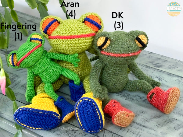 Jabka the Traveling Frog in Different Sizes