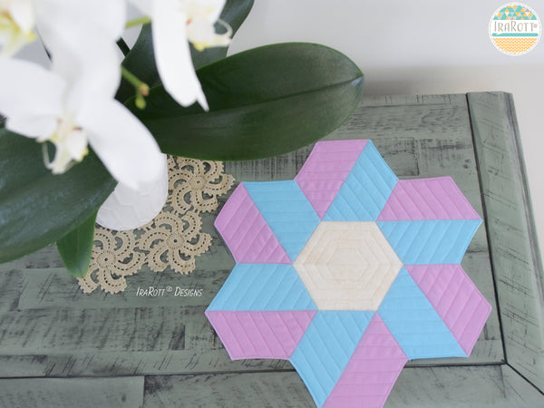 Pinwheel Mug Rug Free Quilting Pattern by IraRott