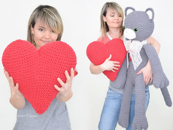 Sassy The Kitty Big Ca Amigurumi With Heart Crochet Pattern