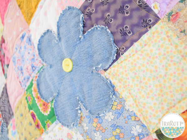 Scrappy Daisy Garden Quilt Free Pattern by IraRott