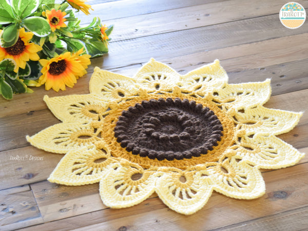 Sunflower Power Crochet Doily Pattern