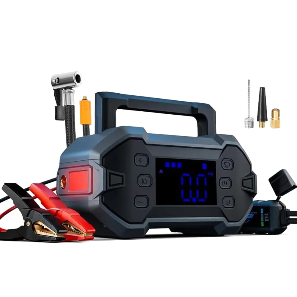 Portable Car Jump Starter Tyre Inflator Power Bank Air Compressor Car Jump Starter With Air Pump