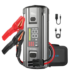 UltraSafe Portable Car Battery Jump Starter Fit Extreme Temperatures 12V 3000A Portable Battery Jump Starter for Vehicles Car - LONLEEYU